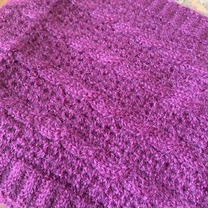 NEAFP Mulberry Alpaca Cable and Lace Scarf